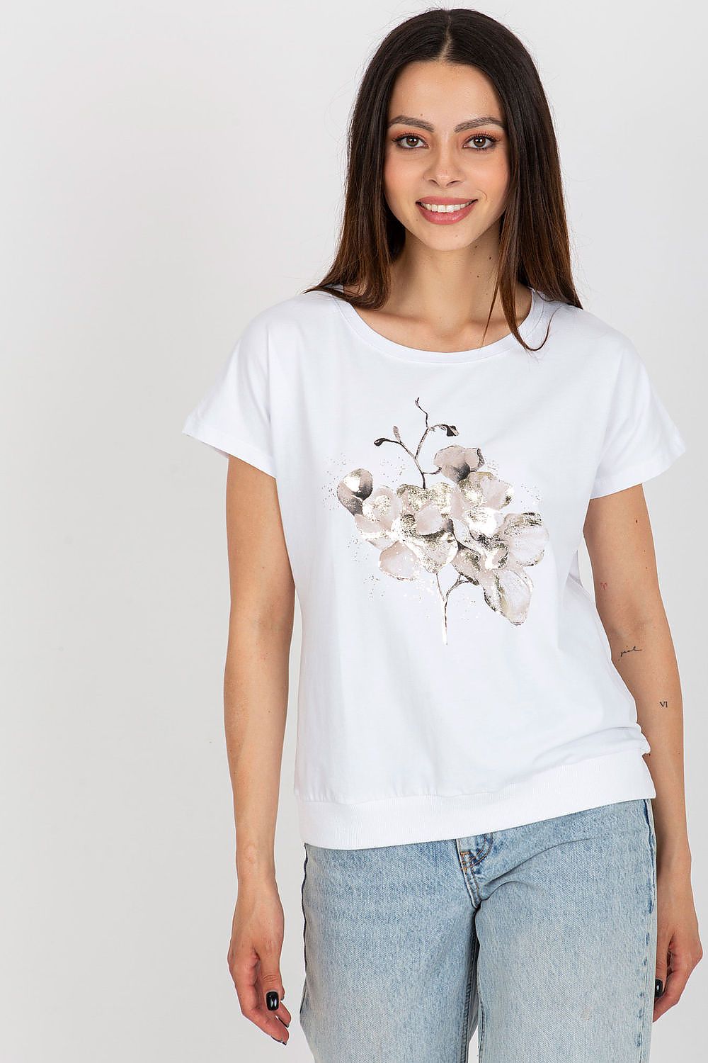 Cotton Short Sleeves Blouse - white