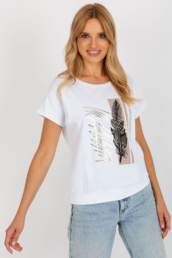 Womens Short Sleeve Blouses - White