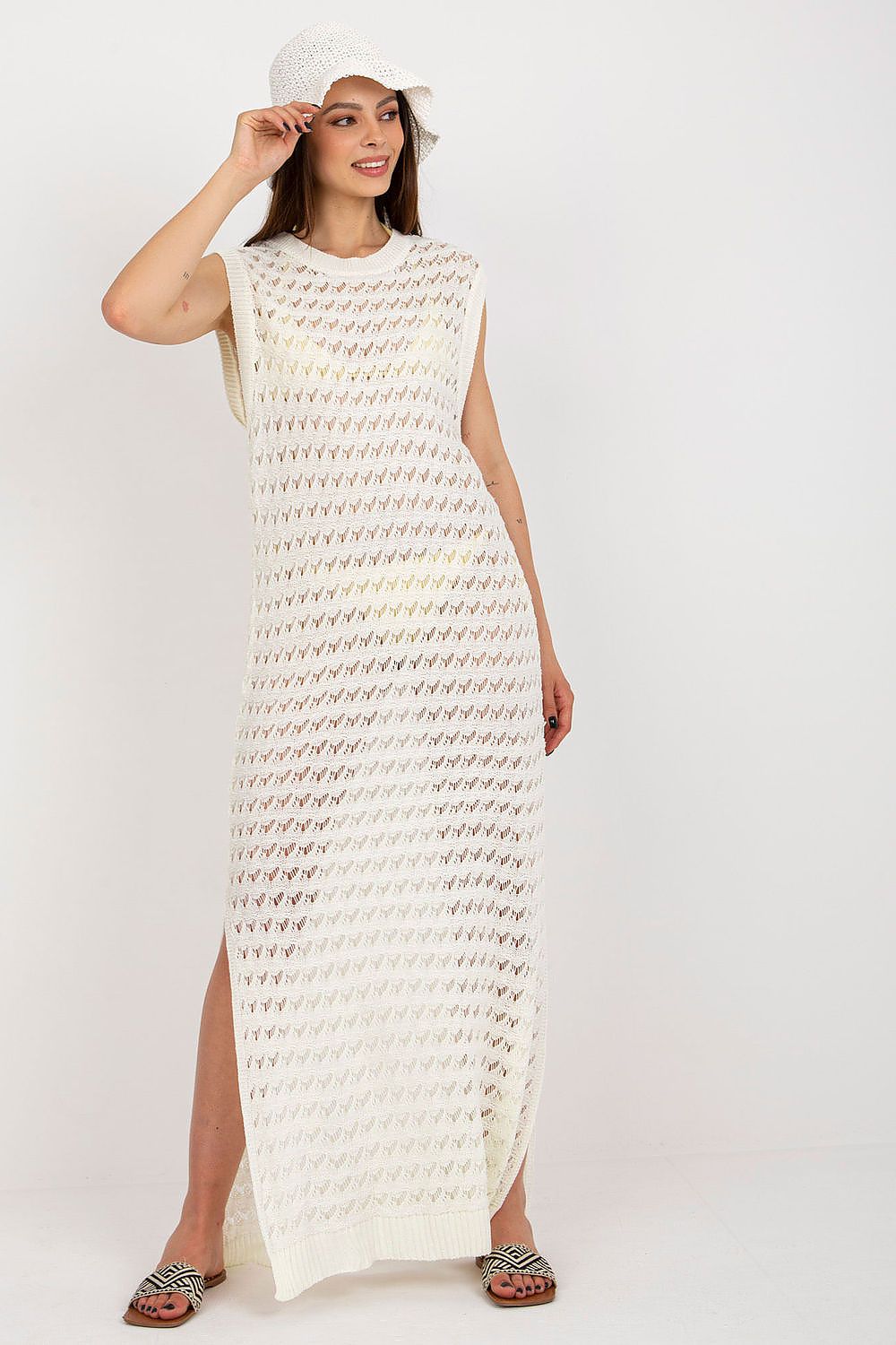 Stylish Openwork Knit Dress perfect for sunny days, ideal among Beach Dresses for Vacation. Embrace effortless beach style!