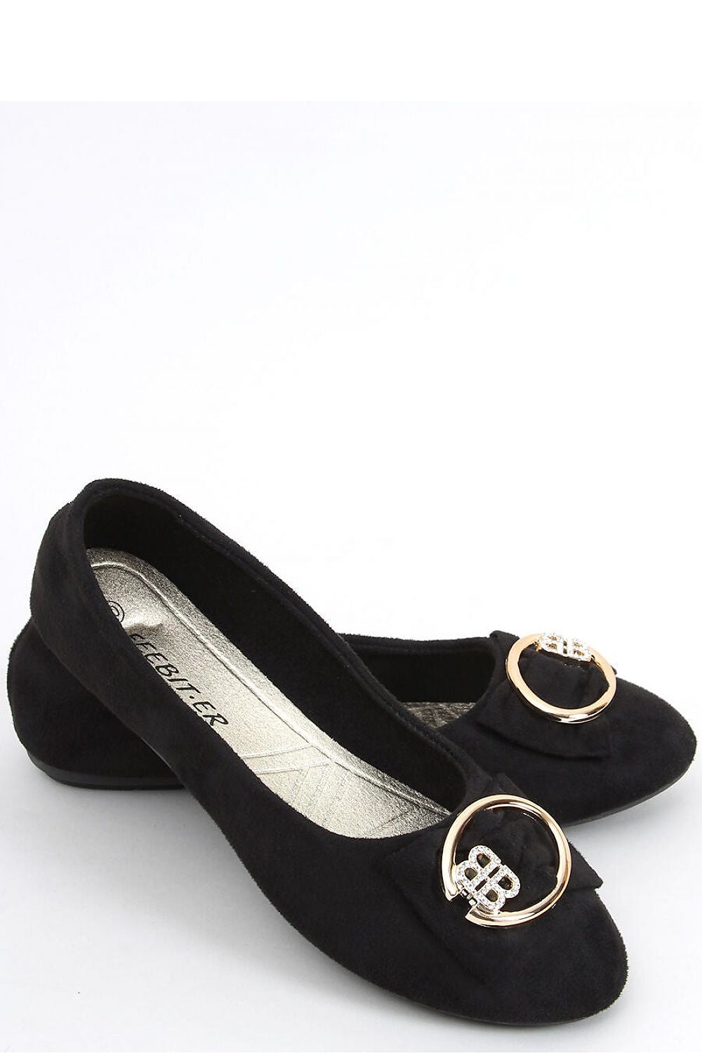 Elegant Black Ballet Flats With Bow Applique Design, chic and comfortable, perfect for all-day wear from your favorite store.