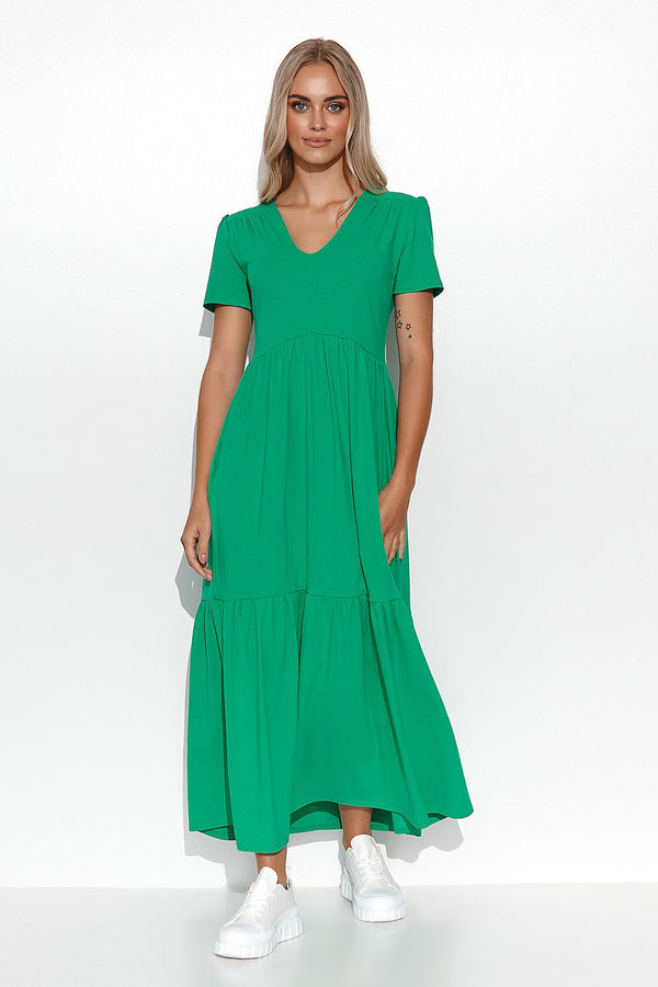 V-Neck Short Sleeve Maxi Dress for Effortless Elegance, perfect for a feminine look, available at your favorite boutique.