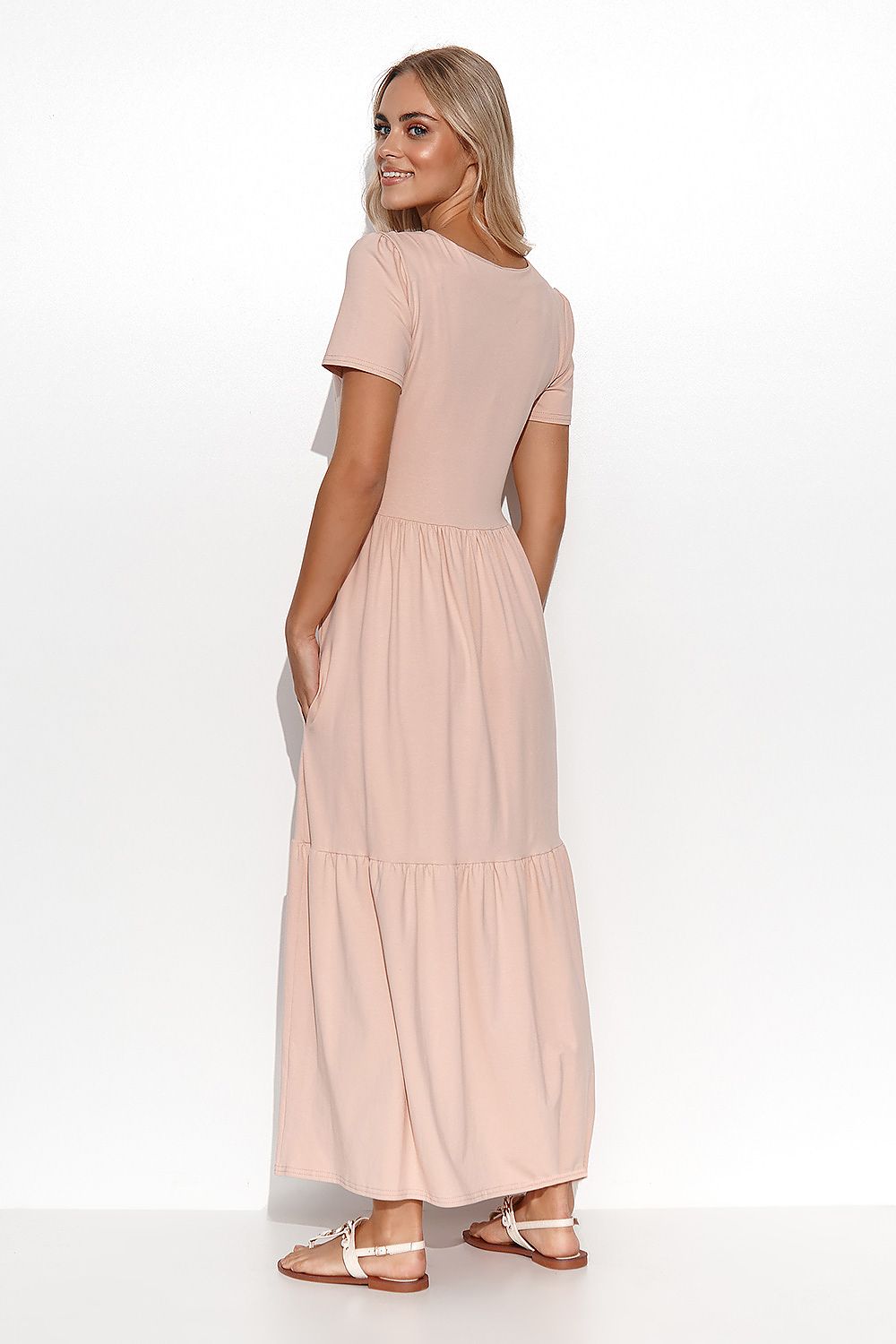 Soft and stylish, the V-Neck Short Sleeve Maxi Dress for Effortless Elegance enhances your feminine charm beautifully.