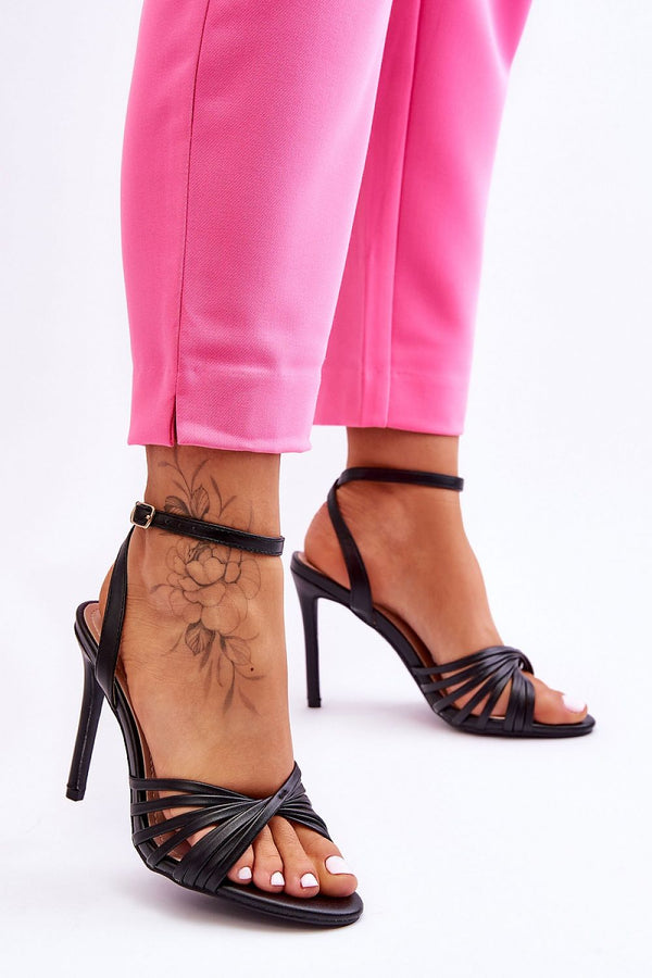 Stylish Elegant High Heeled Sandals with Tied Straps for Women, perfect for elevating any outfit. Ideal for all occasions.