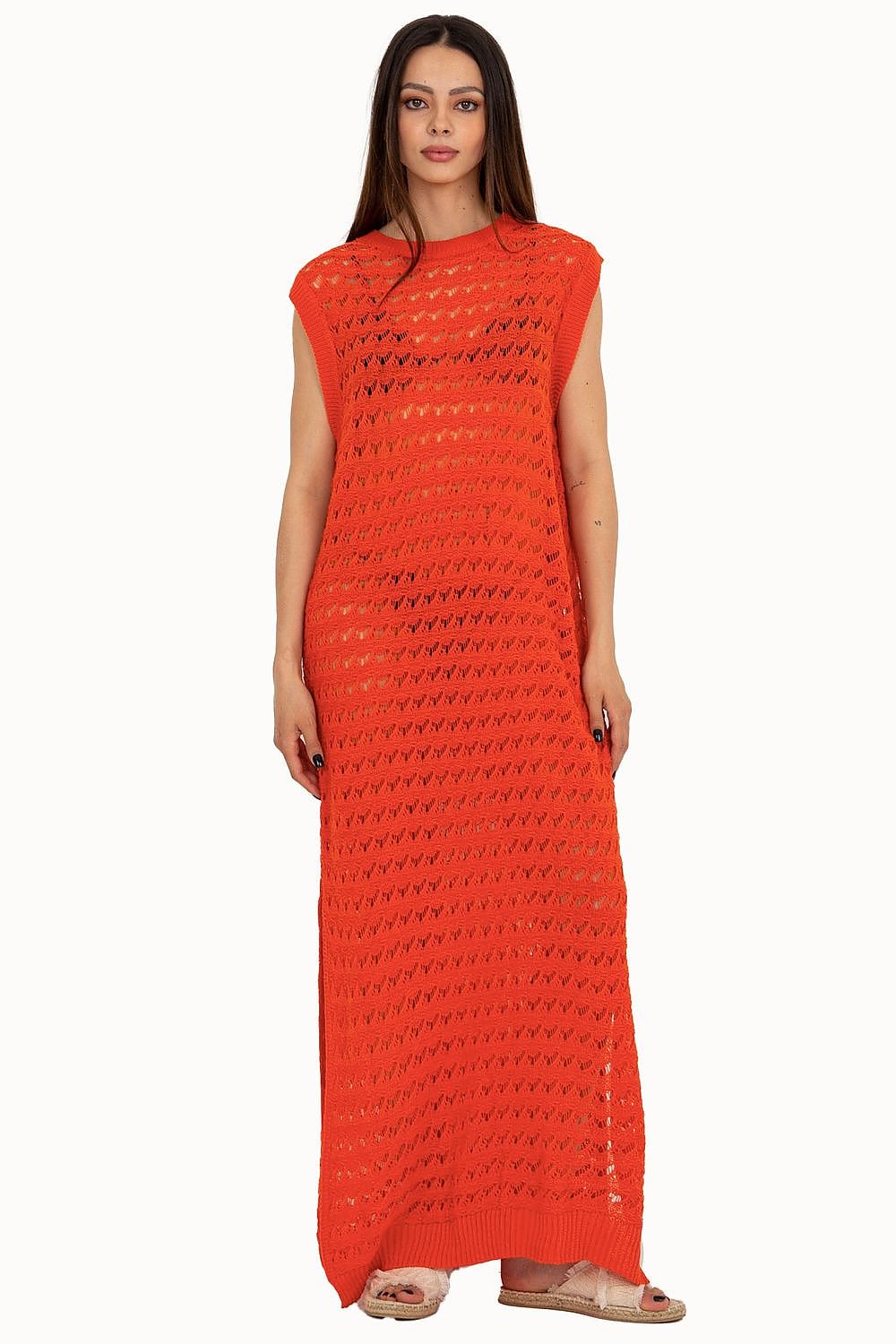 Stylish Openwork Knit Dress, perfect for beach days, from our Beach Dresses for Vacation collection. Embrace effortless style!