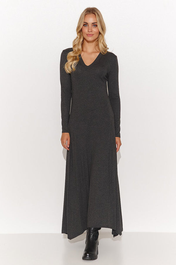 Stylish Long Sleeve Maxi Dress for Women with Elegant Neckline perfect for any occasion, showcasing comfort and elegance.